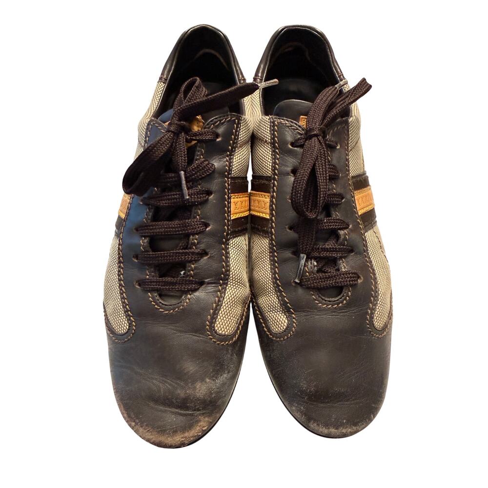Louis Vuitton Vintage Brown Leather Sneakers Womens